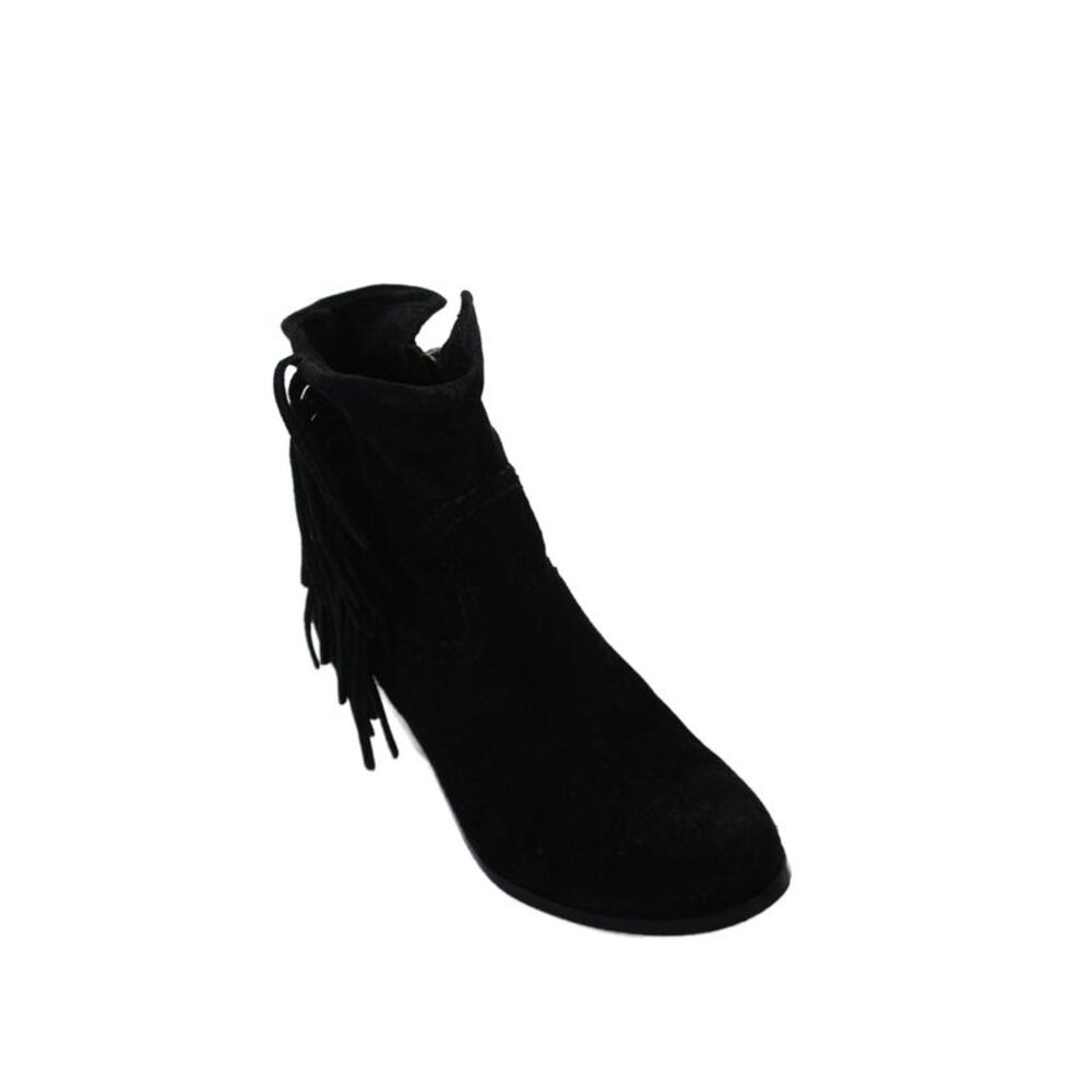 Sam Edelman Womens Suede Fringe Ankle Boots Shoes Black Size 5